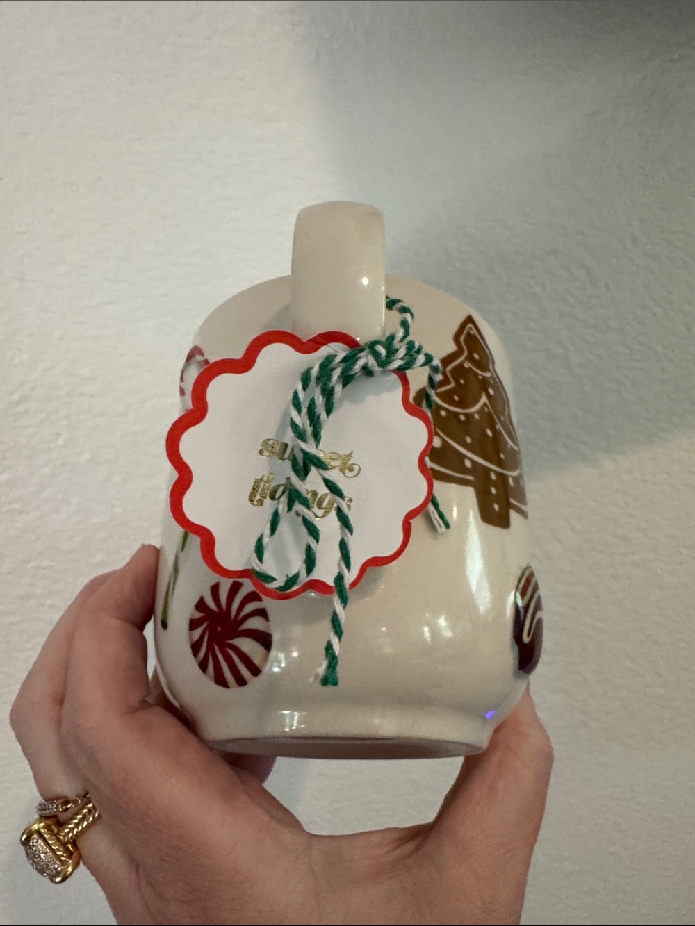 Holifaye stoneware ceramic mug * Christmas monogram N letter N - Picture 7 of 9